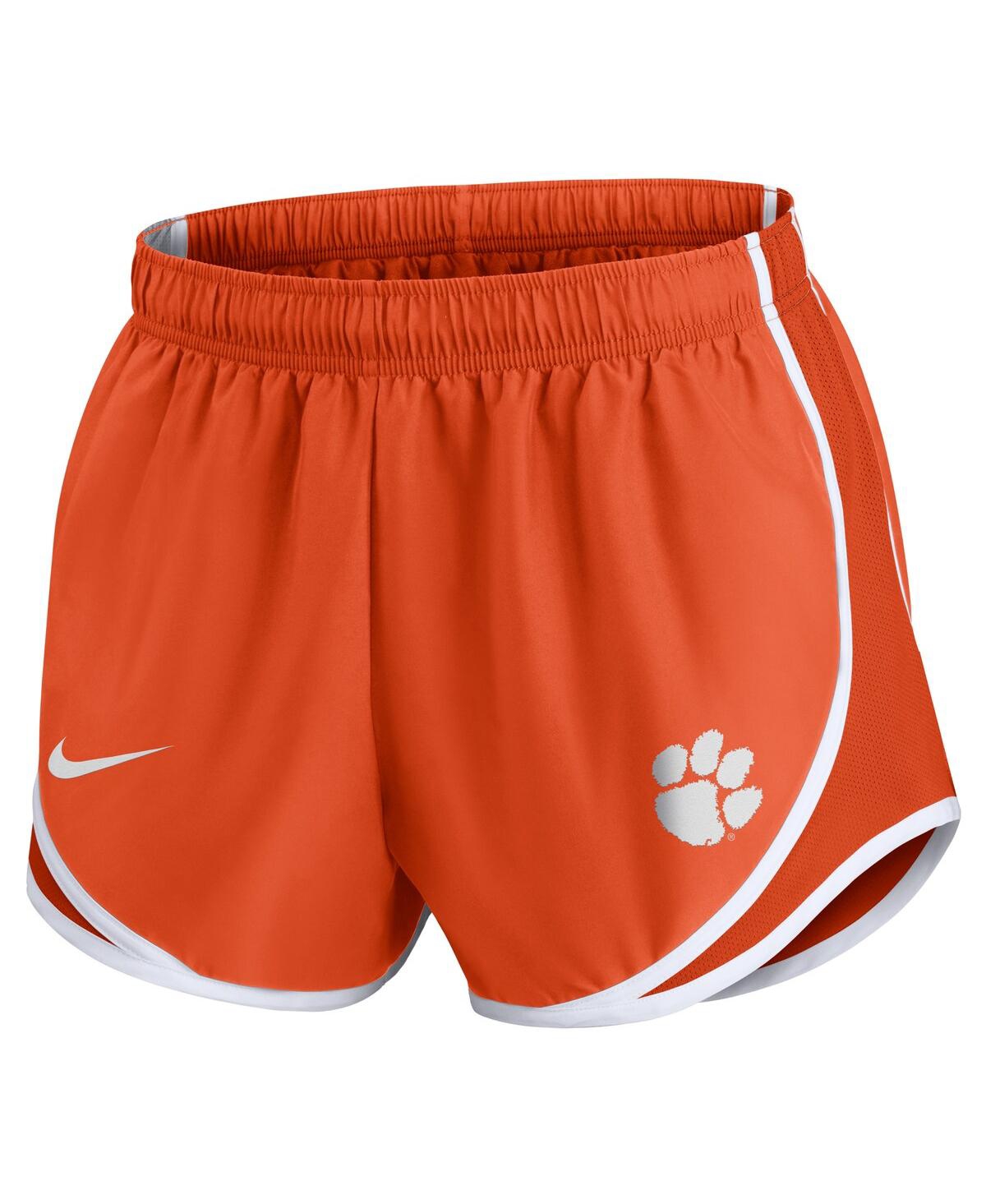 Nike Women's Orange Clemson Tigers Primetime Tempo Performance Shorts In Orange,white