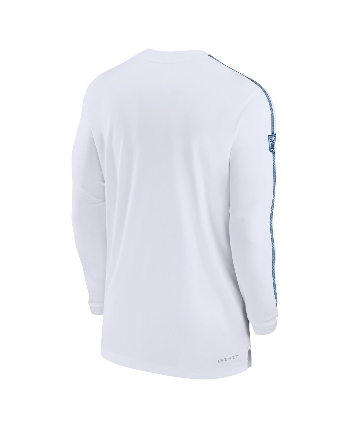 Nike Men's White Indianapolis Colts Sideline Coach Uv Performance Long Sleeve T-shirt In White,royal