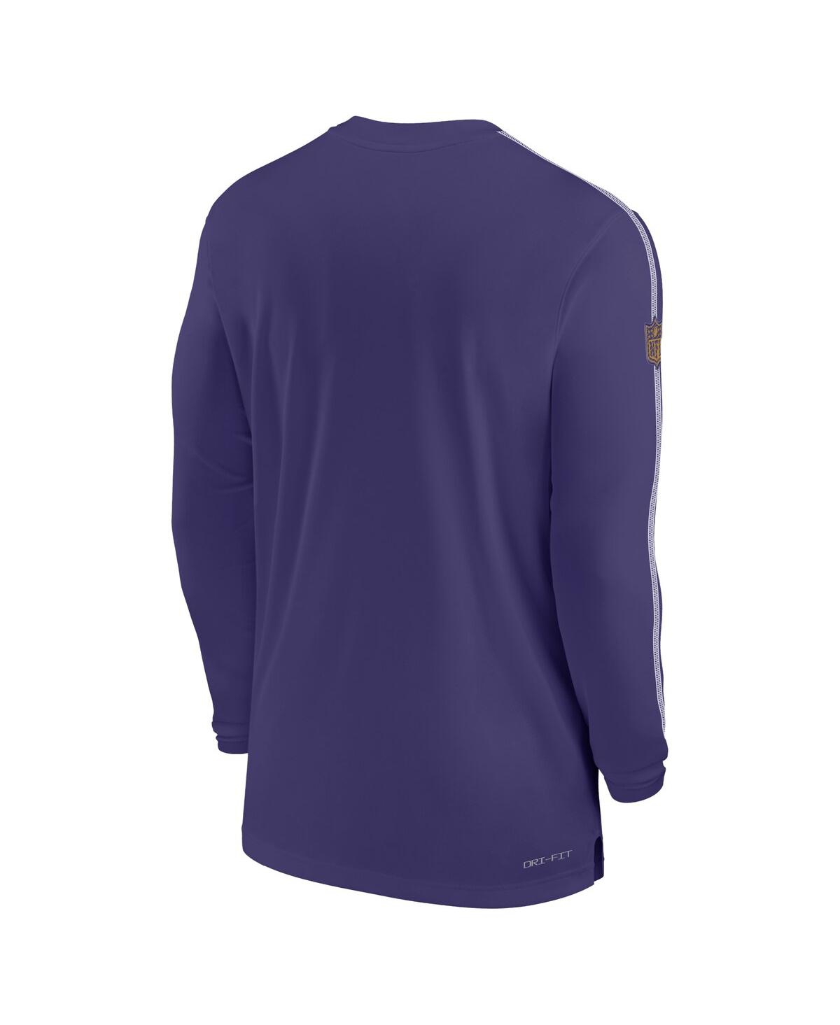 Nike Men'sBaltimore Ravens Sideline Coach Uv Performance Long Sleeve T-Shirt - Purple