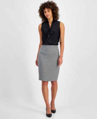 Kasper Women's Houndstooth Pencil Skirt - Macy's