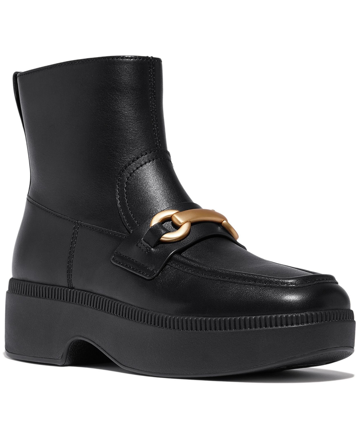 Fitflop Women's F-luma Chunky Snaffle Square Toe Ankle Boots In Black
