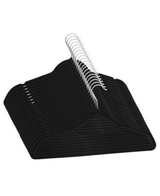 20 pcs Clothes Hanger Set Anti-slip Black Velvet