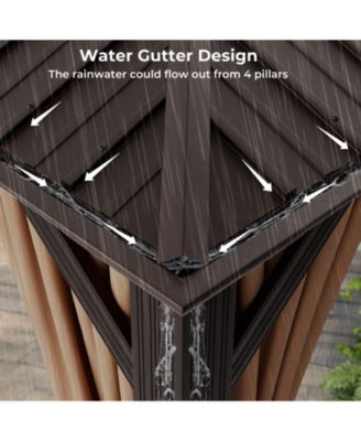 12' x 16' Double-Roof Hardtop Gazebo with Galvanized Steel Roof