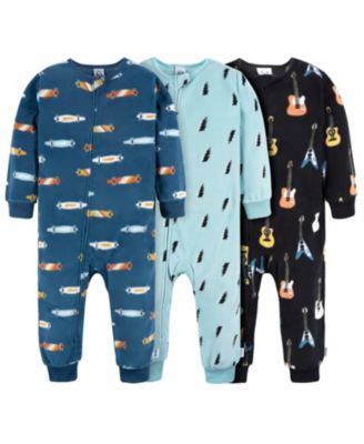 Baby Boys Baby Footless Fleece Pajamas, 3-Pack