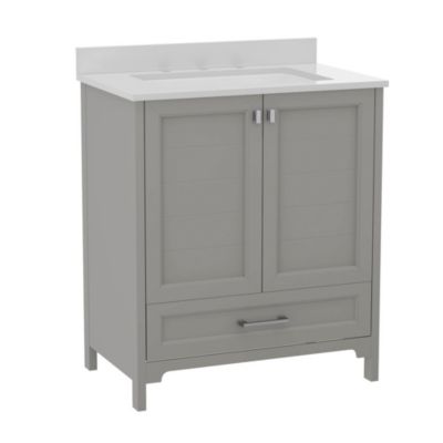 Argos Single Sink Bathroom Vanity with Undermount Basin, Soft-Close Cabinet, Easy-Glide Drawer, and Carrara Marble Finish Countertop