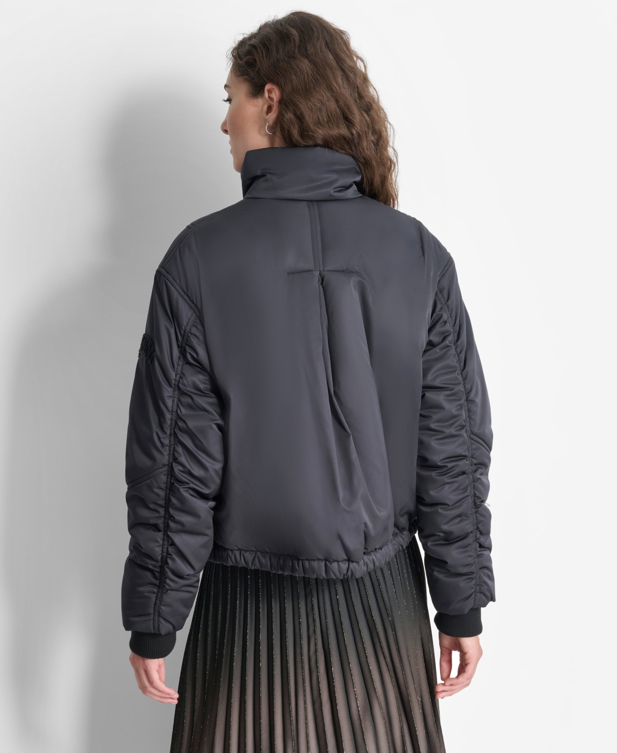 Dkny Women's Ruched Bomber Jacket