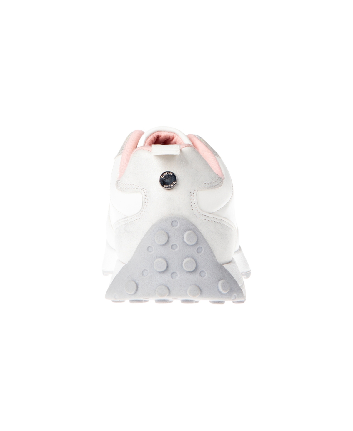 Bebe Little And Big Girls Emboss Scripts Jogger Sneaker In White,grey