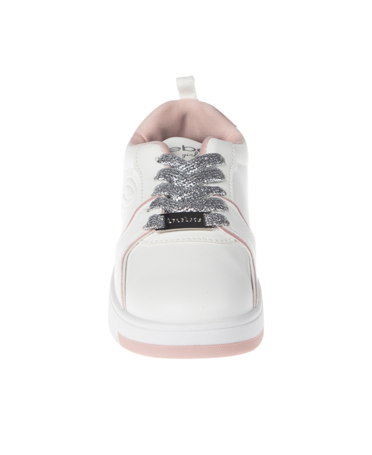 Bebe Little And Big Girls Court Low Top Emboss Script "b" Sneaker In Blush
