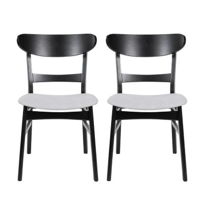 Streamdale Rubberwood Cushioned Mid-Century Dining Chairs