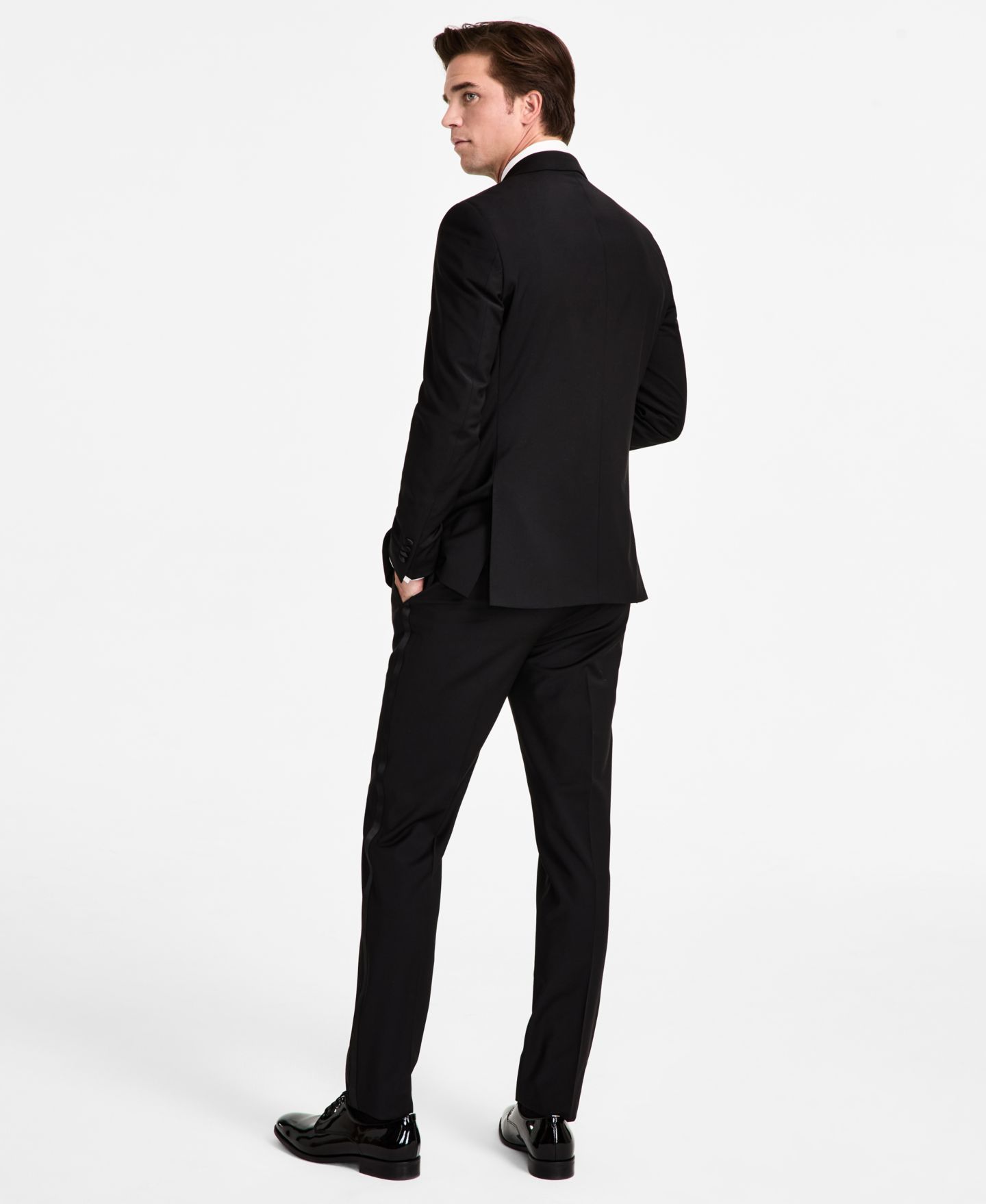 Мужские комплекты Calvin Klein Slim-Fit Wool-Blend Tuxedo Separates, цвет: Чёрный — фото 3