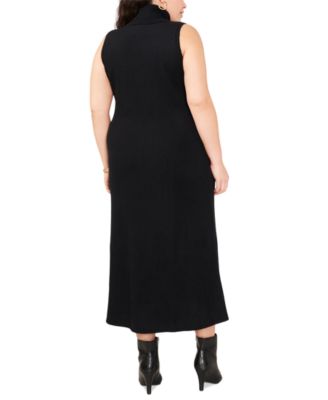 chinese dress ladies Black Turtleneck Ribbed Knit Sleeveless Maxi Dress  PinkBlush