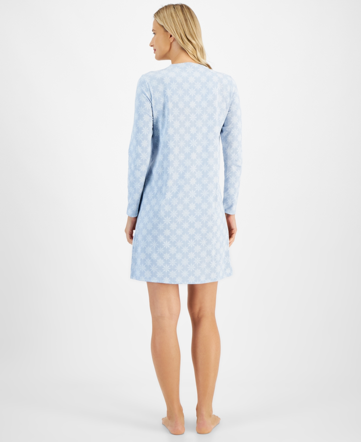 CHARTER CLUB WOMEN'S PRINTED LONG-SLEEVE SLEEPSHIRT, CREATED FOR MACY'S 