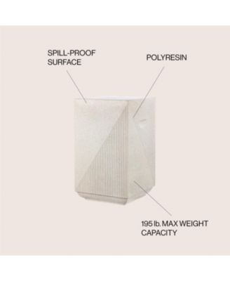 Adrian 20.75" Contemporary Minimalist Square Indoor/Outdoor Accent Table, Pink Terrazzo