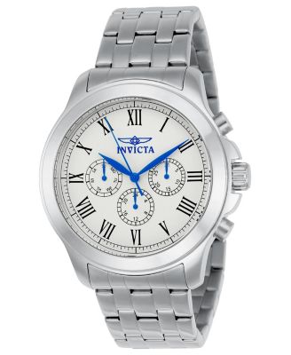 Men's Specialty Quartz Chronograph Silver Dial Stainless Steel Bracelet Watch