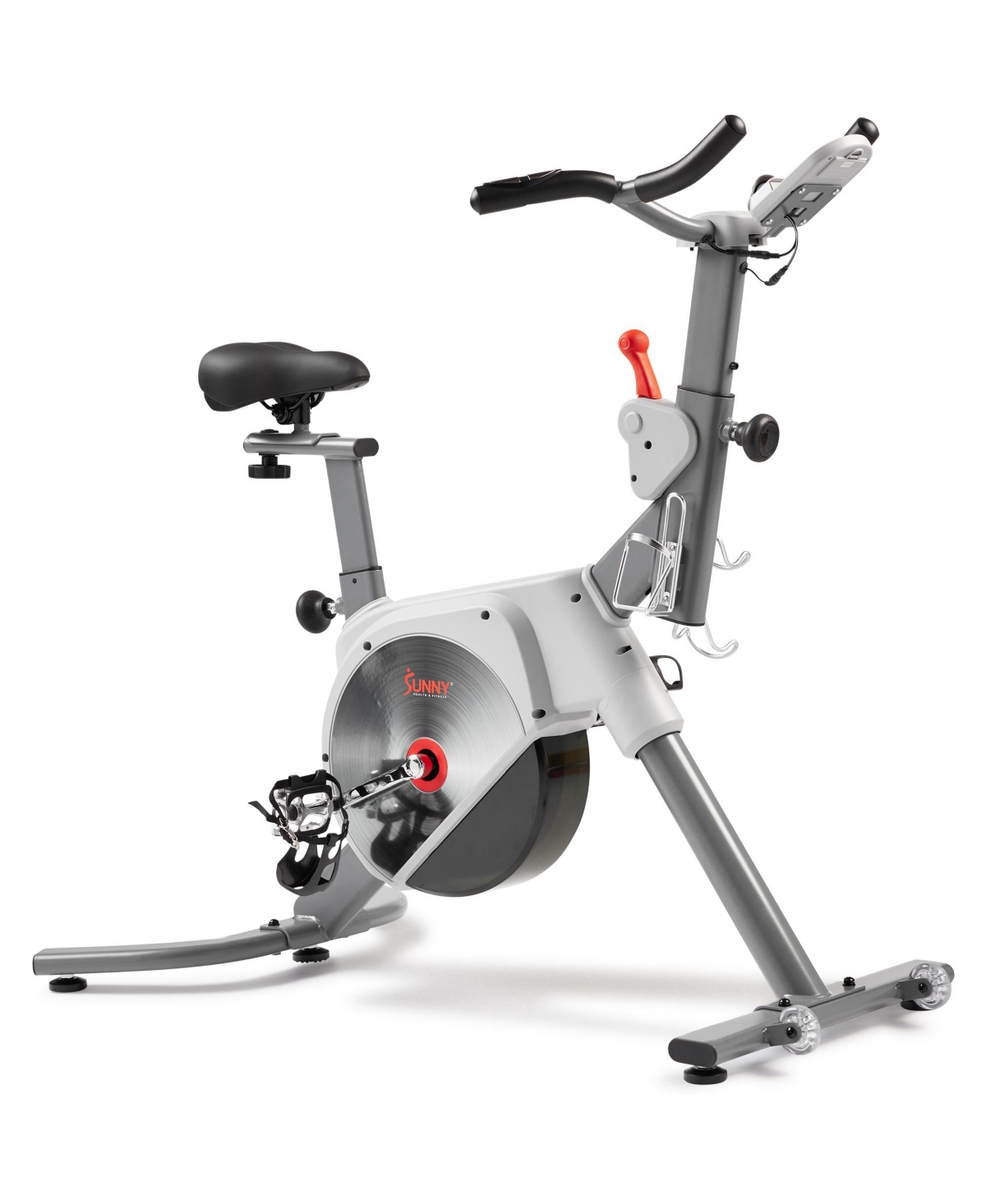Smart Two-stage Transmission Magnetic Belt Drive Upright Exercise Bike - Gray