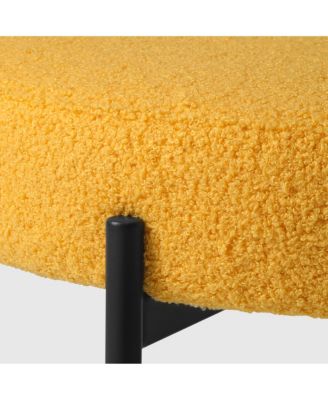 Mid-Century Modern Upholstered Sherpa Round Dining Chairs (Set of 6)