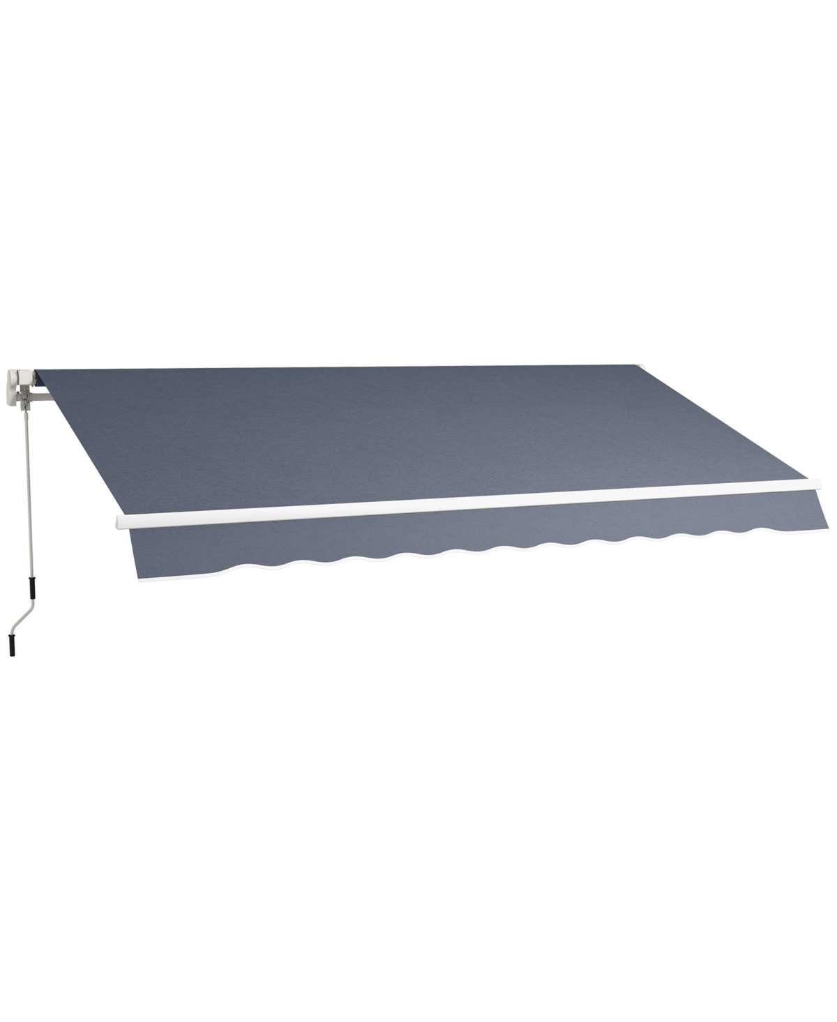 12' x 8' Retractable Awning, Patio Awning Sun Shade Shelter, - Dark gray