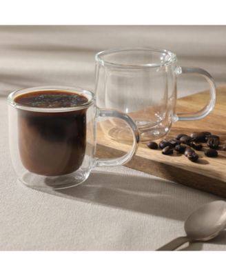 Salon Espresso 3 OZ Double Wall Insulated Glasses Mugs (Set of 2)