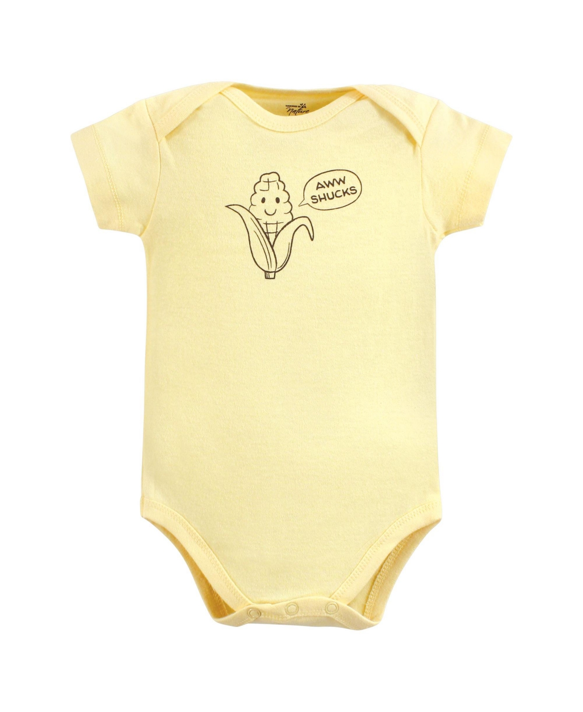 Touched by Nature Baby Boys Organic Cotton Bodysuits, Peas And Thank You, Months - Peas and thank you