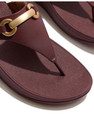 Women's Lulu Chunky Snaffle Leather Toe-Post Sandals