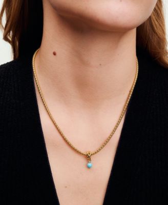 14K Gold-Plated Turquoise Blue Eternity Circle Dangle Charm