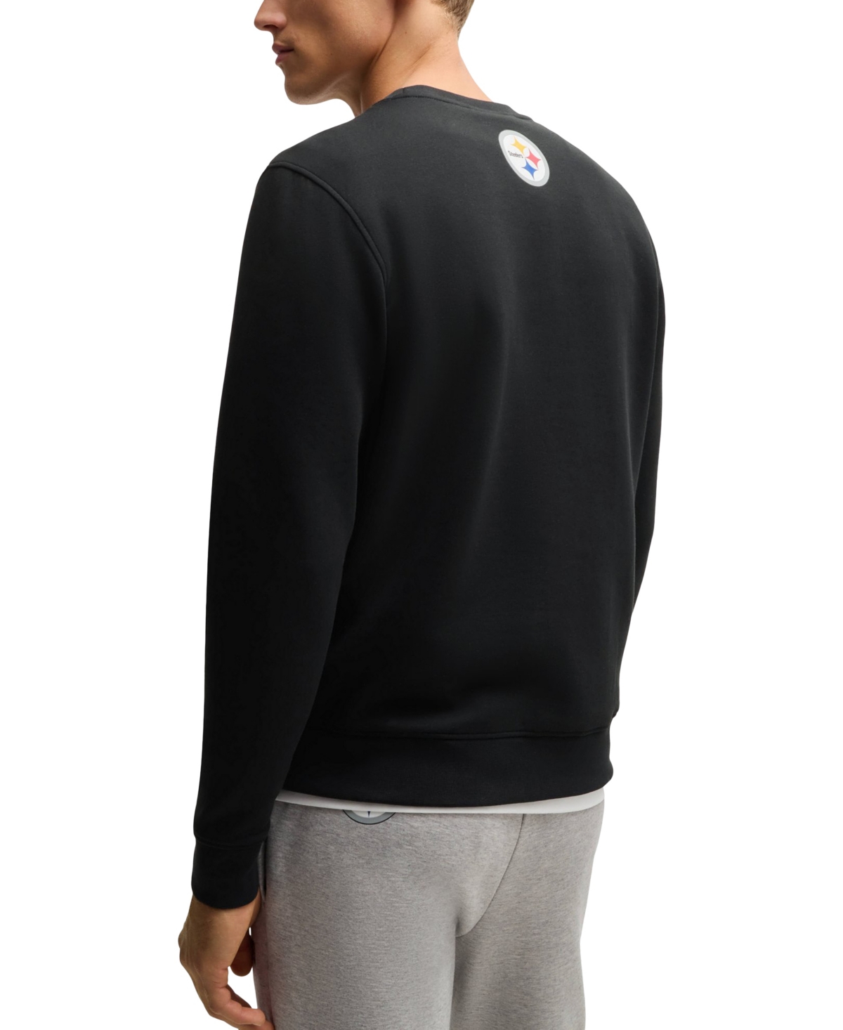 Shop Hugo Boss X Nfl Men's Regular-fit Sweatshirt In Steelers Charcoal