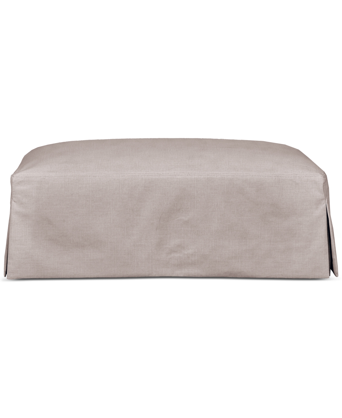 Macy's Brenalee 44" Performance Fabric Slipcover Ottoman In Lena Linen