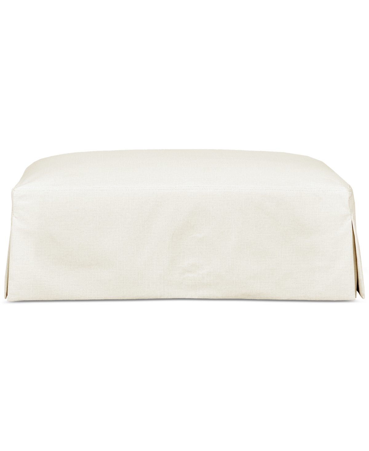 Macy's Brenalee 44" Performance Fabric Slipcover Ottoman In Lena Off White