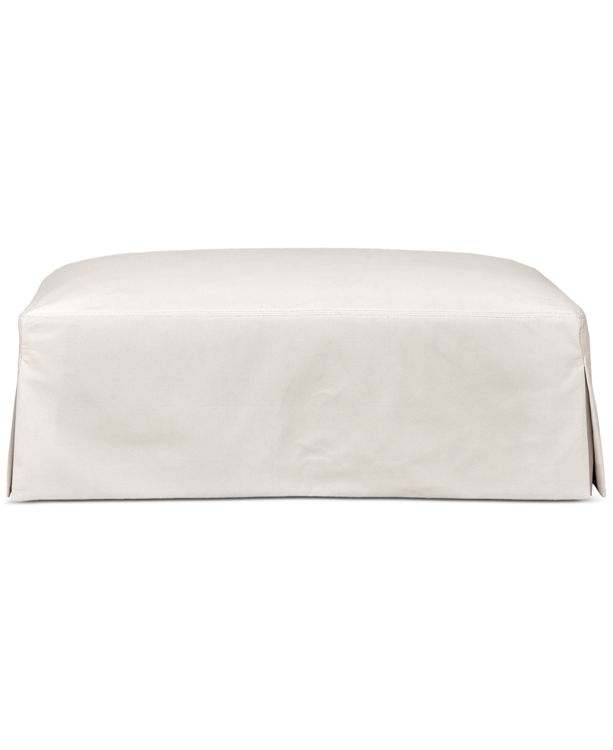 Macy's Brenalee 44" Performance Fabric Slipcover Ottoman In Lily Natural