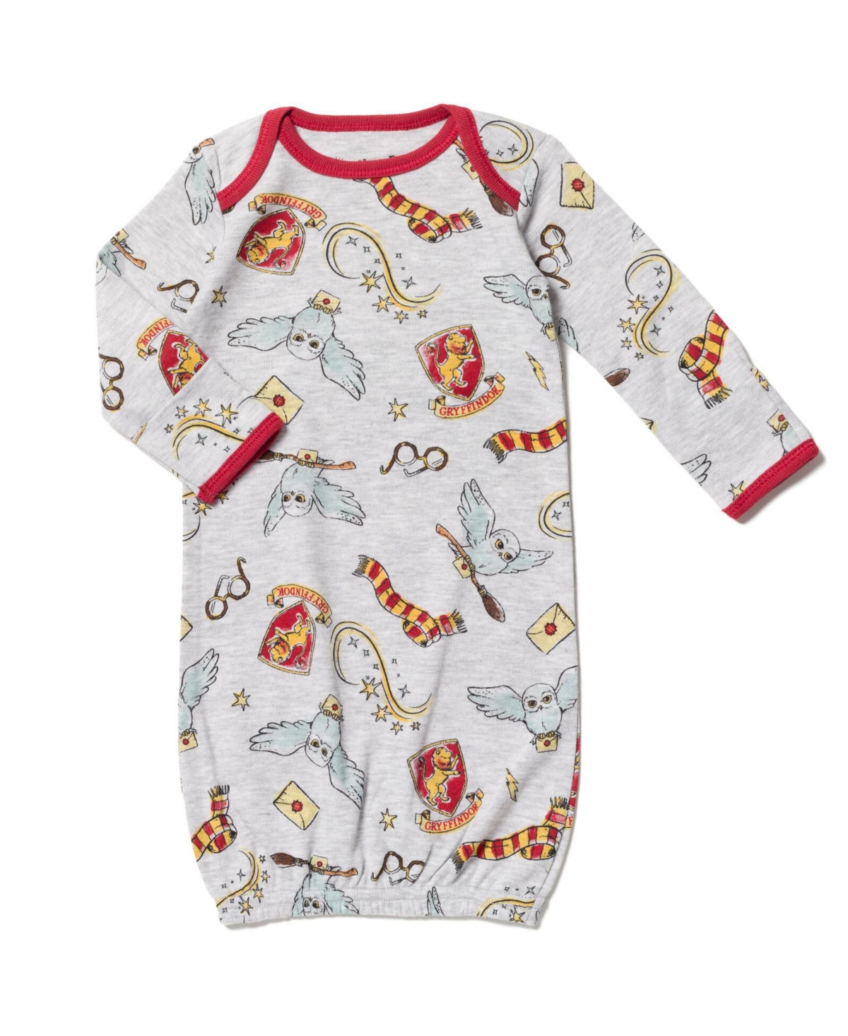 Harry Potter Baby Boys Hedwig Owl Baby Long Sleeve Swaddle Sleeper Gowns -/ gray
