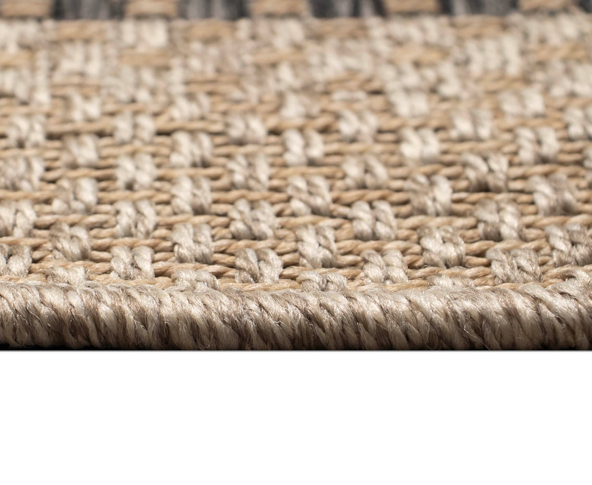 Liora Manne Monaco Multi Border 6'6"x9'4" Area Rug In Taupe