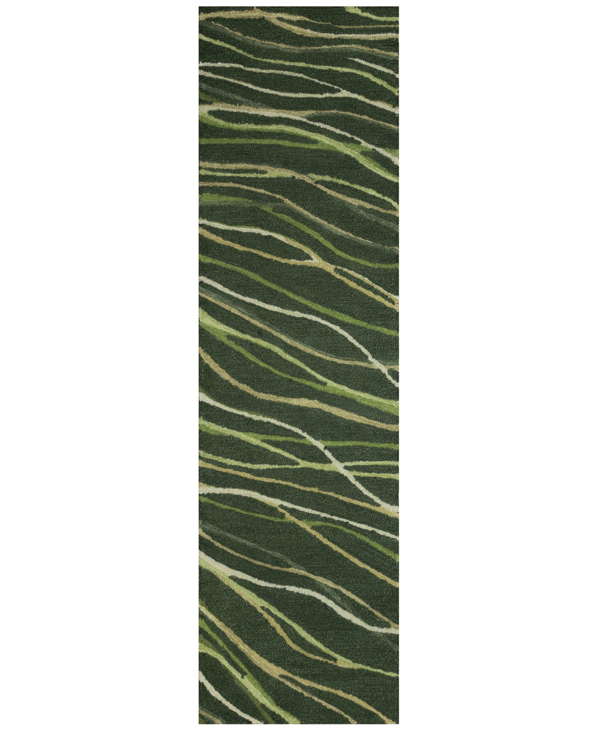 Liora Manne Horizon Ribbons 2'x7'6" Runner Area Rug In Moss