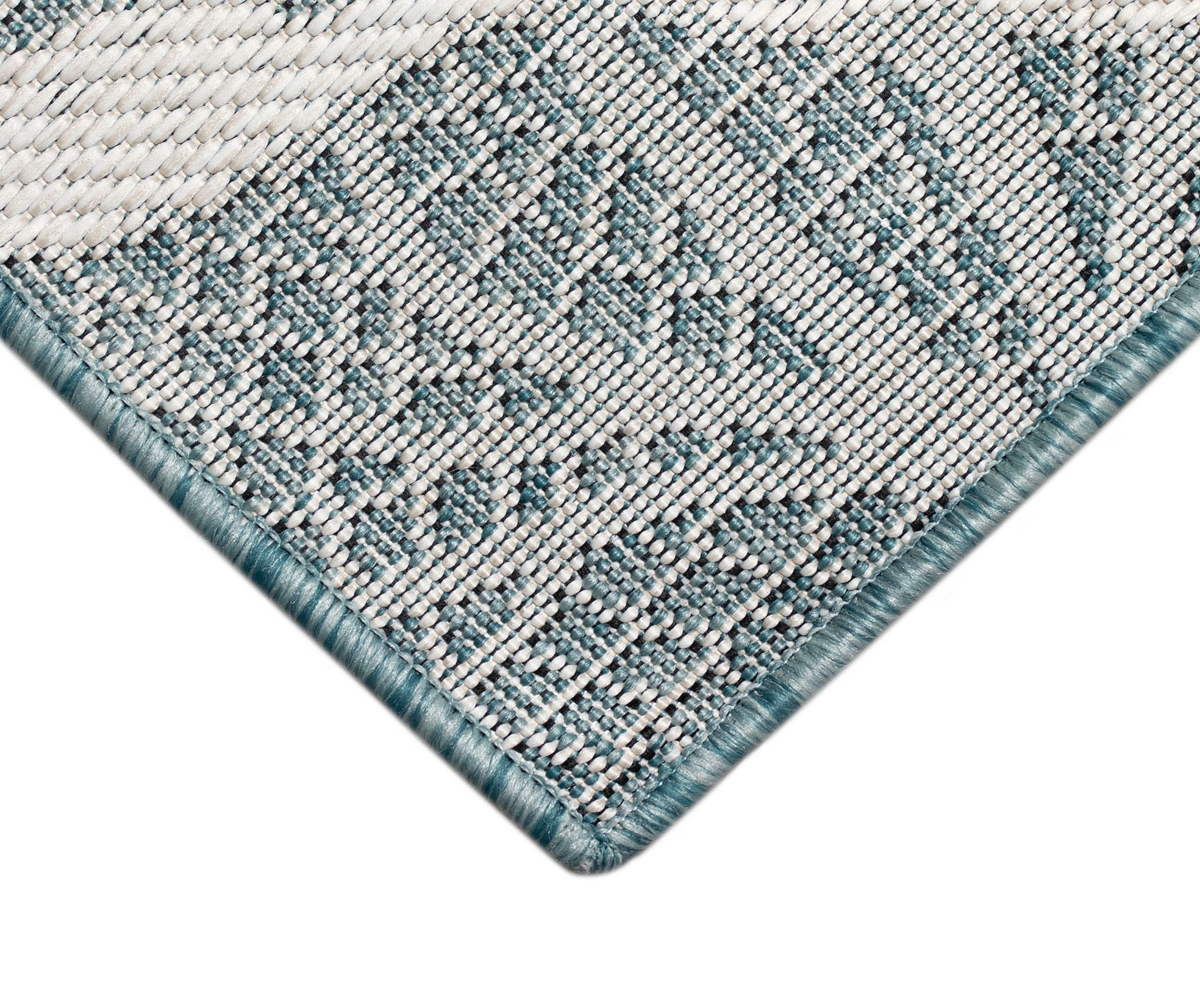 Liora Manne Carmel Reef Border 7'10"x9'10" Area Rug In Aqua