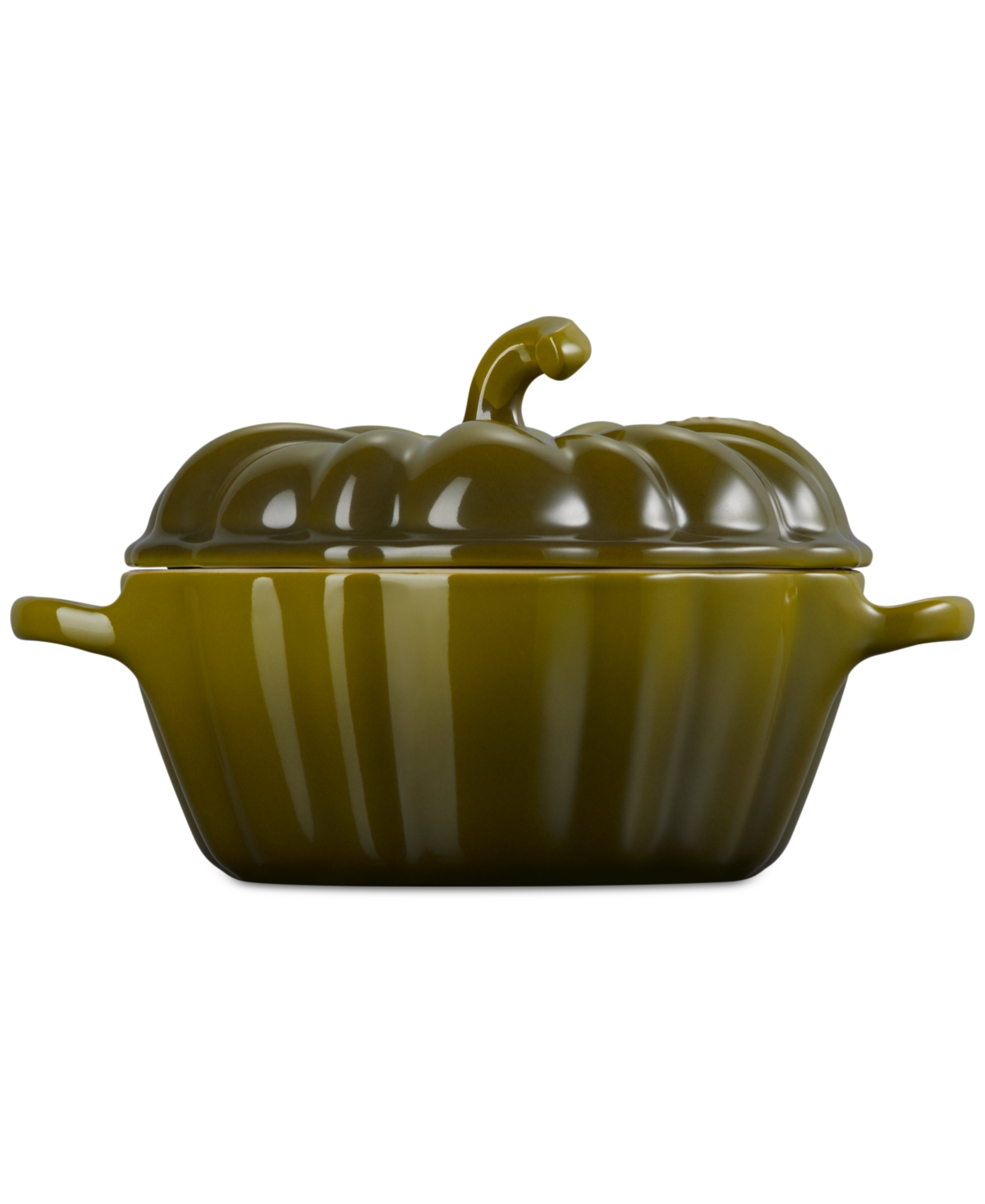 Le Creuset Stoneware Figural 12-oz. Pumpkin Petite Cocotte In Green
