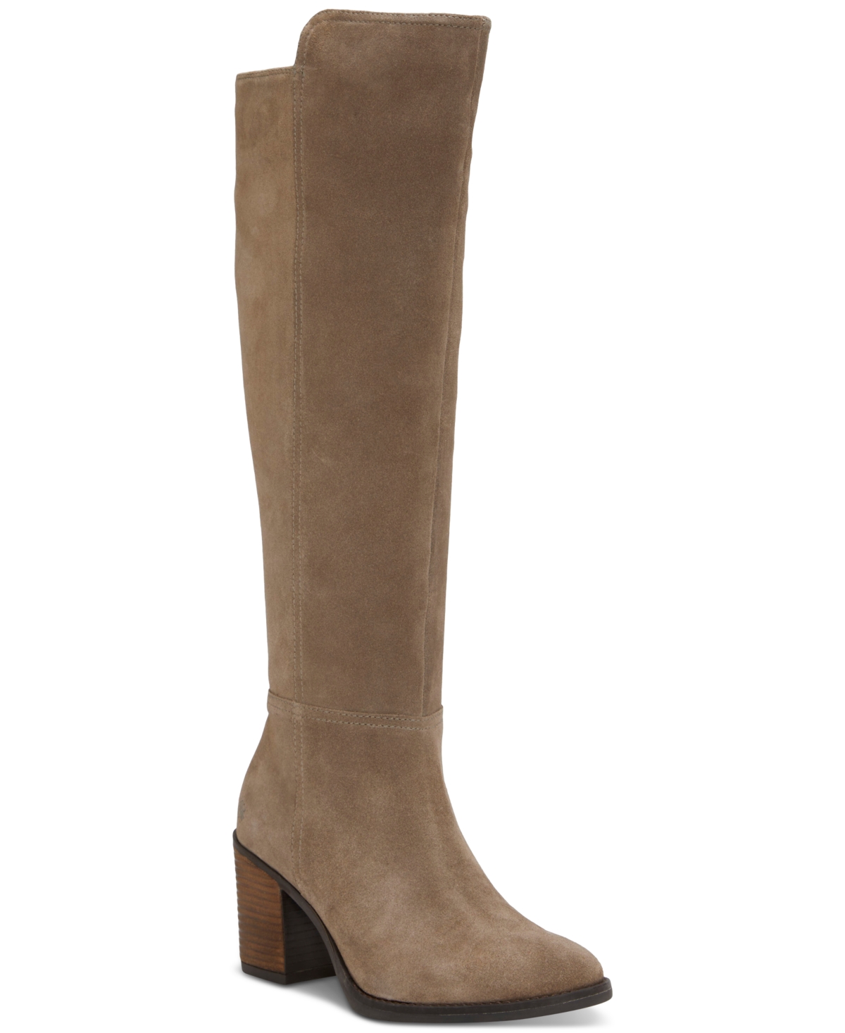 Shop Lucky Brand Women's Bonnay Extra Wide Calf Knee-high Dress Boots In Mink Suede