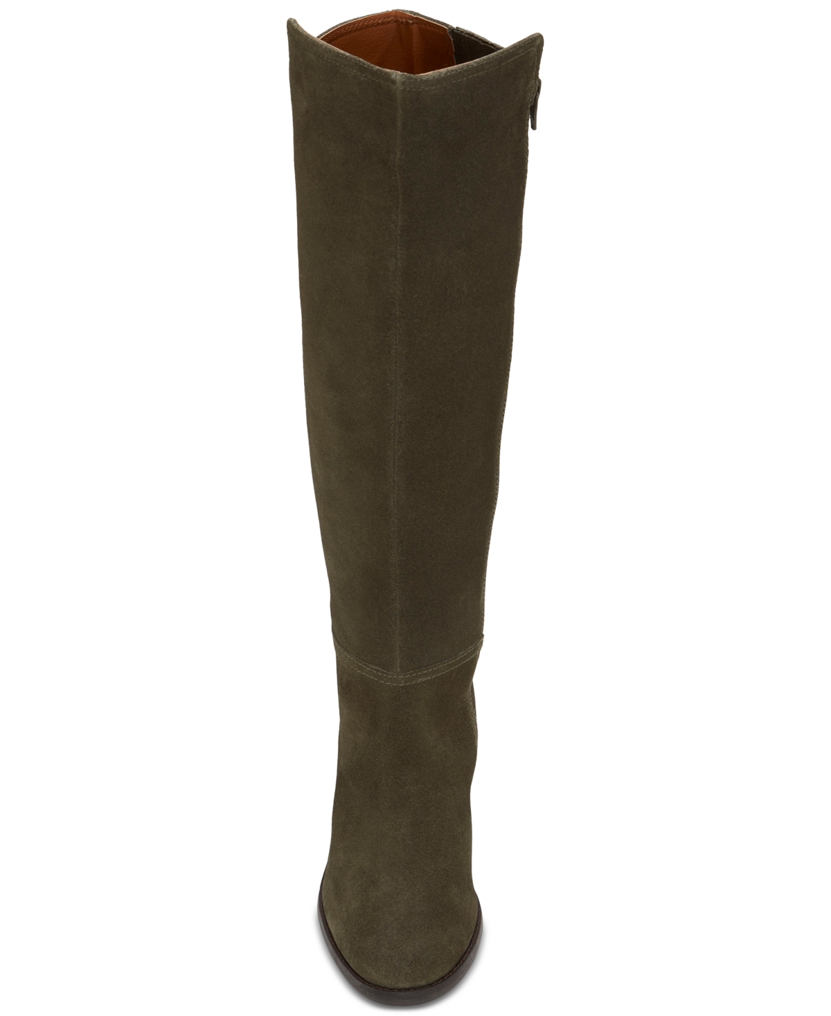 Shop Lucky Brand Women's Bonnay Extra Wide Calf Knee-high Dress Boots In Khaki Green Suede