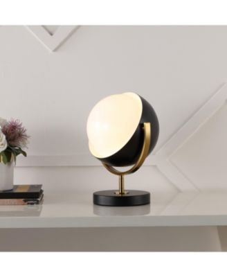 Orion 12" Vintage Classic Metal/Acrylic Adjustable Orb LED Floor Spotlight, Black/Brass Gold