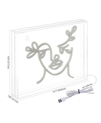 Teary Face Contemporary Glam Acrylic Box USB Operated LED Neon Light