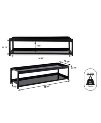 Industrial Compact 10.75&amp;quot; 6-Pair 2-Tier Iron Shoe Rack, Two-Tone Brown
