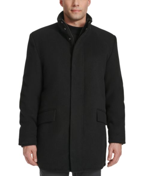Мужское пальто Cole Haan Full-Zip Stand-Collar Car, цвет: Чёрный