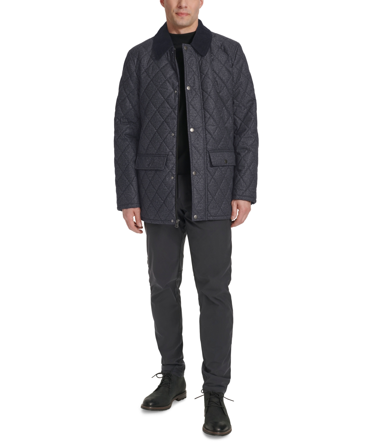 Cole Haan Men's Diamond Quilted Barn Long-Sleeve Jacket