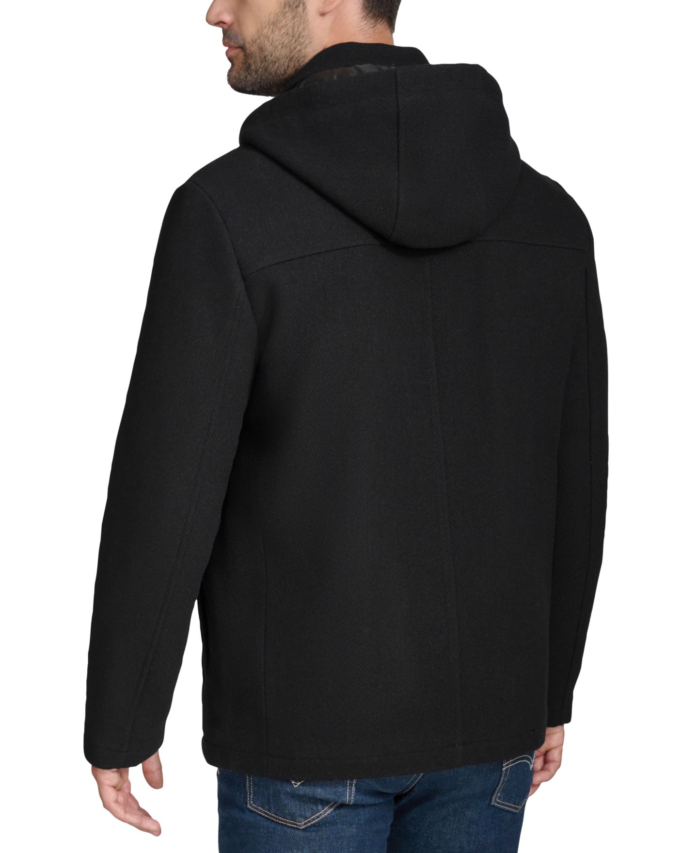 Мужская куртка Cole Haan Full-Zip Twill Field with Removable Hood, цвет: Чёрный — фото 2