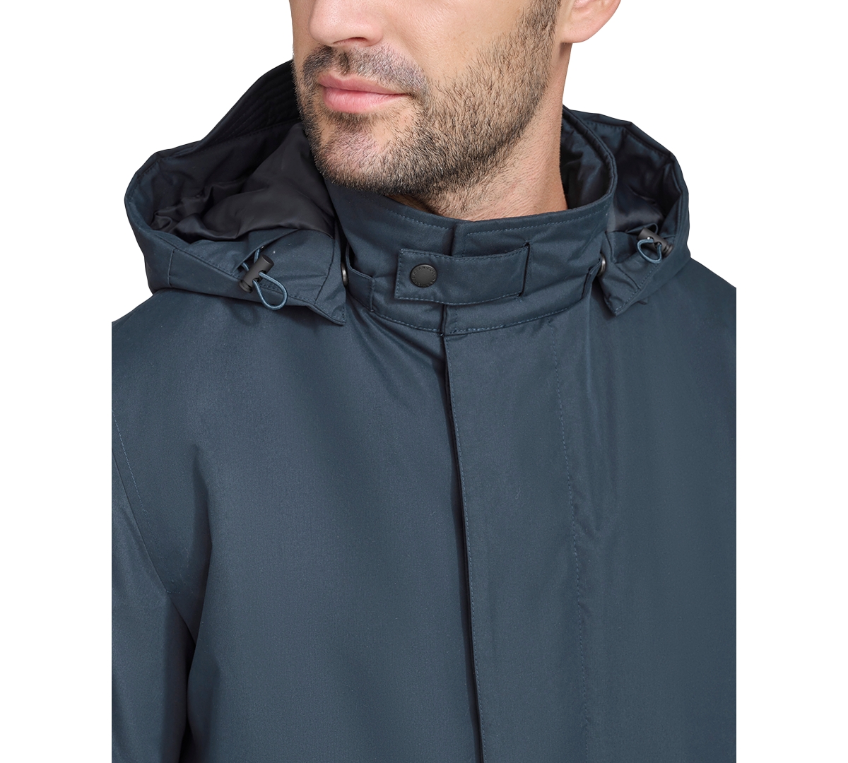 Cole Haan Men's Rain Coat With Removable Hood In Navy