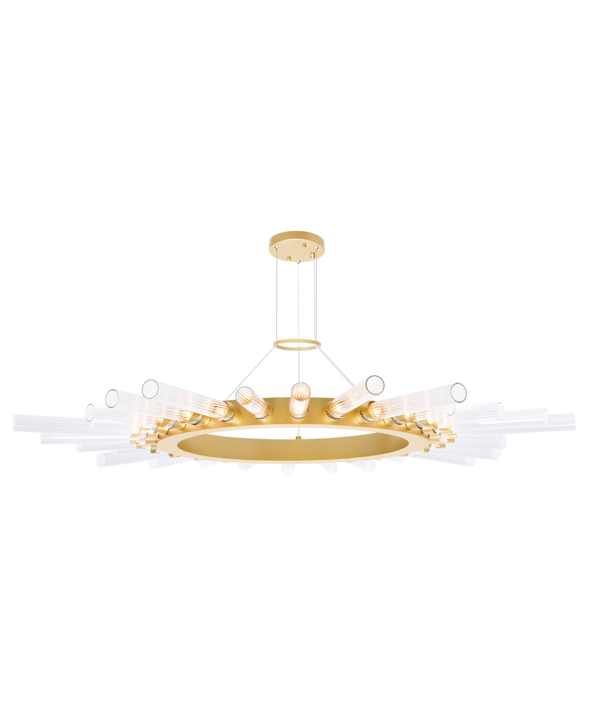 Shop Cwi Lighting 2" Metal Collar 28 Light Chandelier In Satin Gold