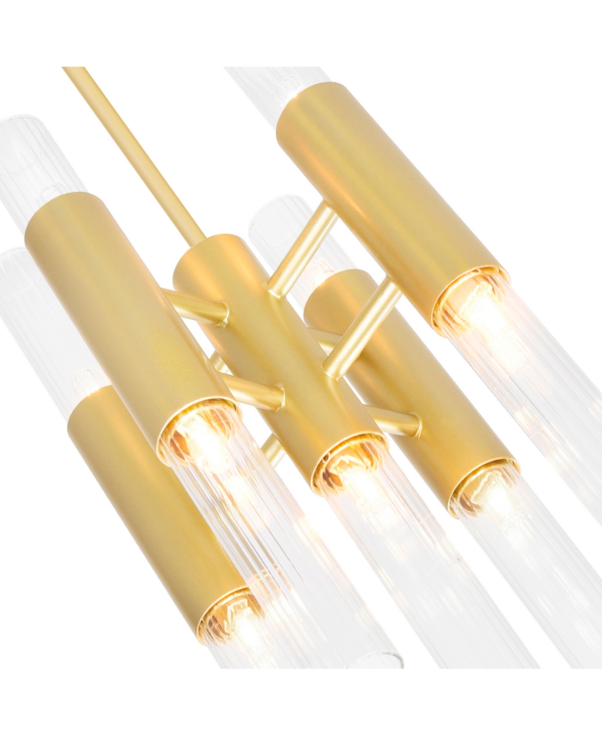 Cwi Lighting 16" Metal Orgue 9 Light Mini Pendant In Satin Gold