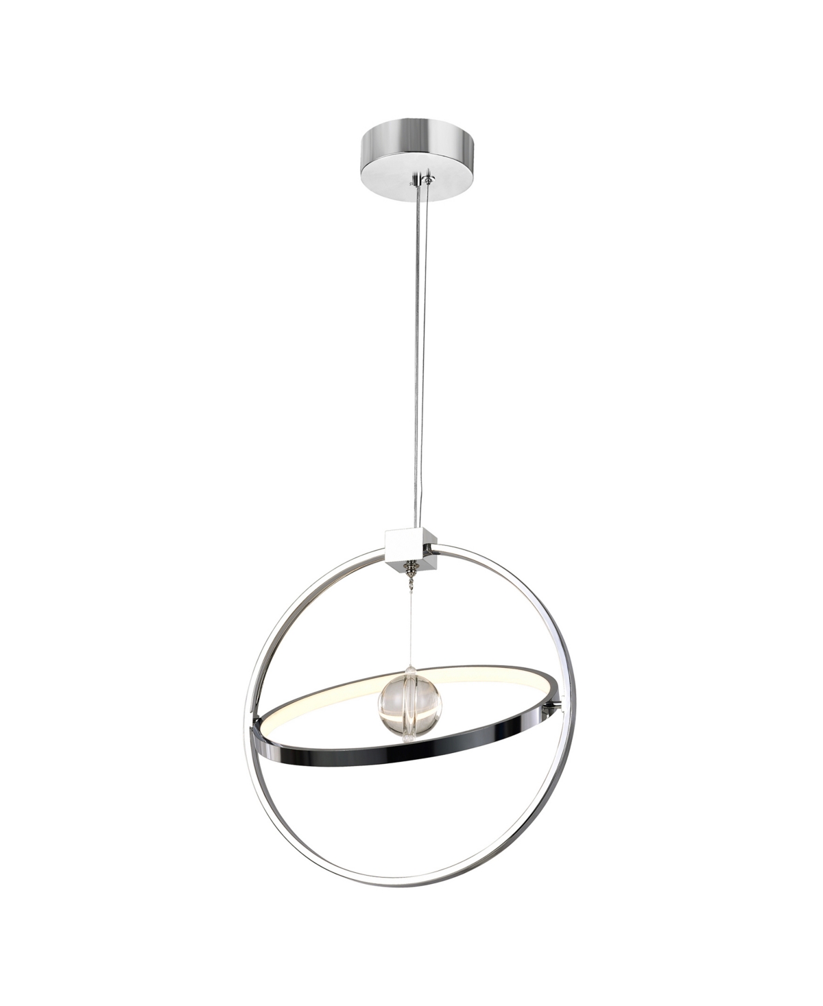 Cwi Lighting 18" Metal Colette Led Chandelier In Chrome