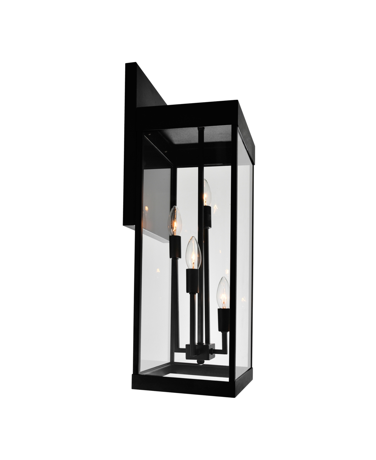 Cwi Lighting 26" Metal Windsor 4 Light Outdoor Wall Light In Black
