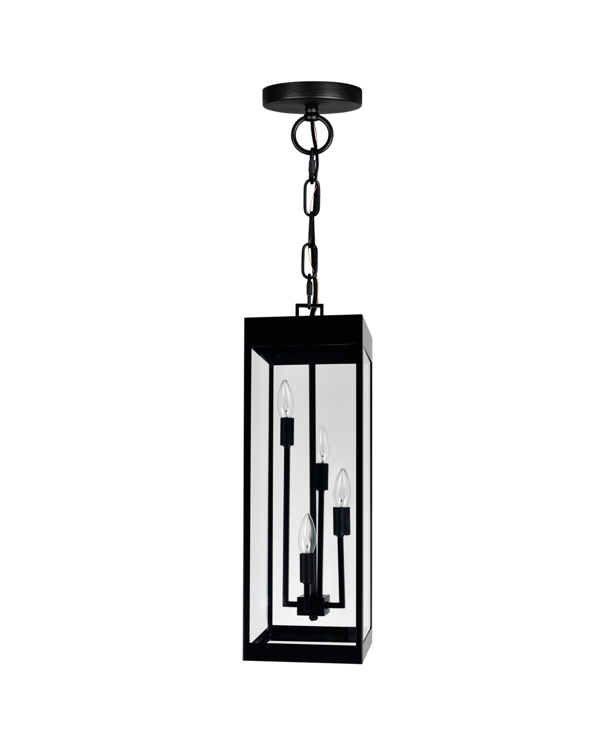 Shop Cwi Lighting 23.5" Metal Windsor 4 Light Outdoor Ceiling Light In Black