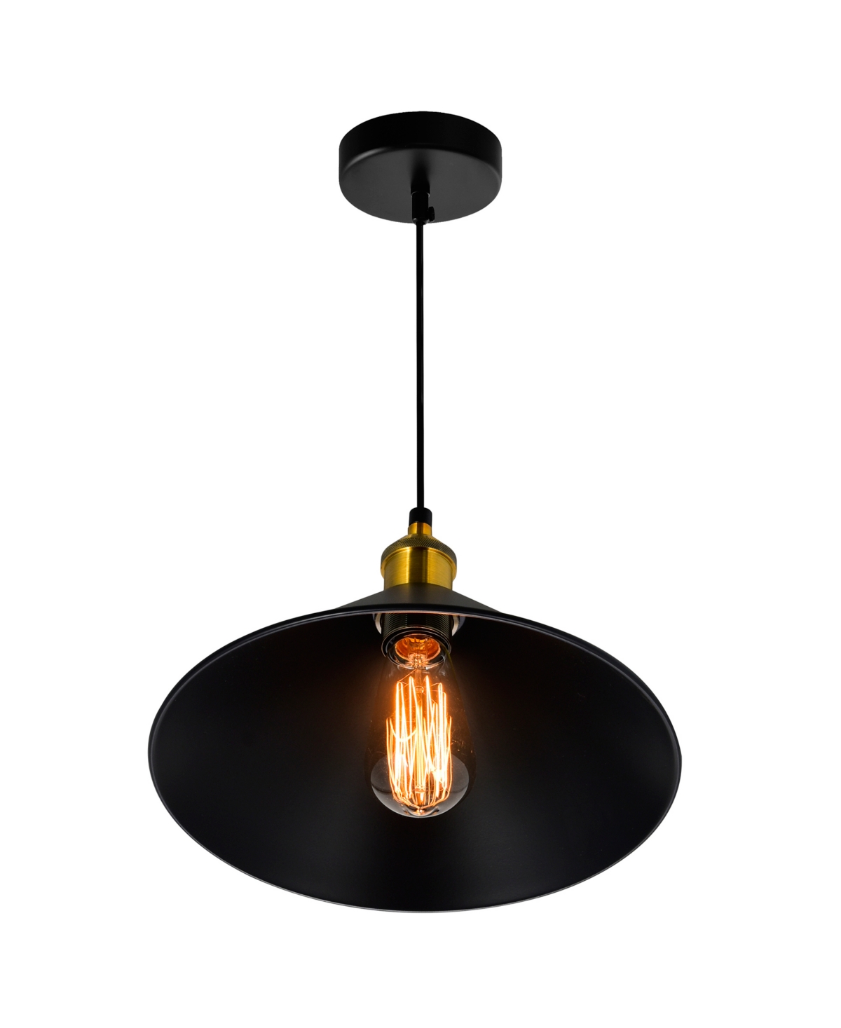 Cwi Lighting 8" Metal Brave 1 Light Mini Pendant In Black
