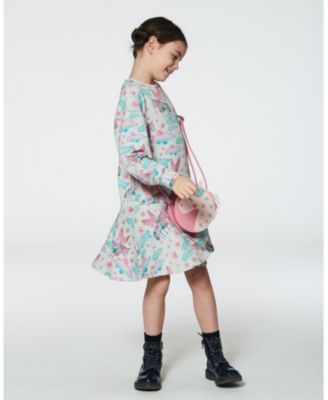Printed Shiny French Terry Dress Gray Mix Printed Unicorn Printed Shiny French Terry Dress Gray Mix Printed Unicorn